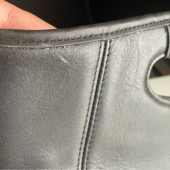 Coach Black Leather Gold Skull Skeleton Shopper Tote 9993 Bag Crossbody handbag - Picture 14 of 16